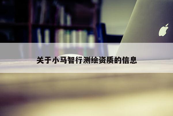 關(guān)于小馬智行測繪資質(zhì)的信息